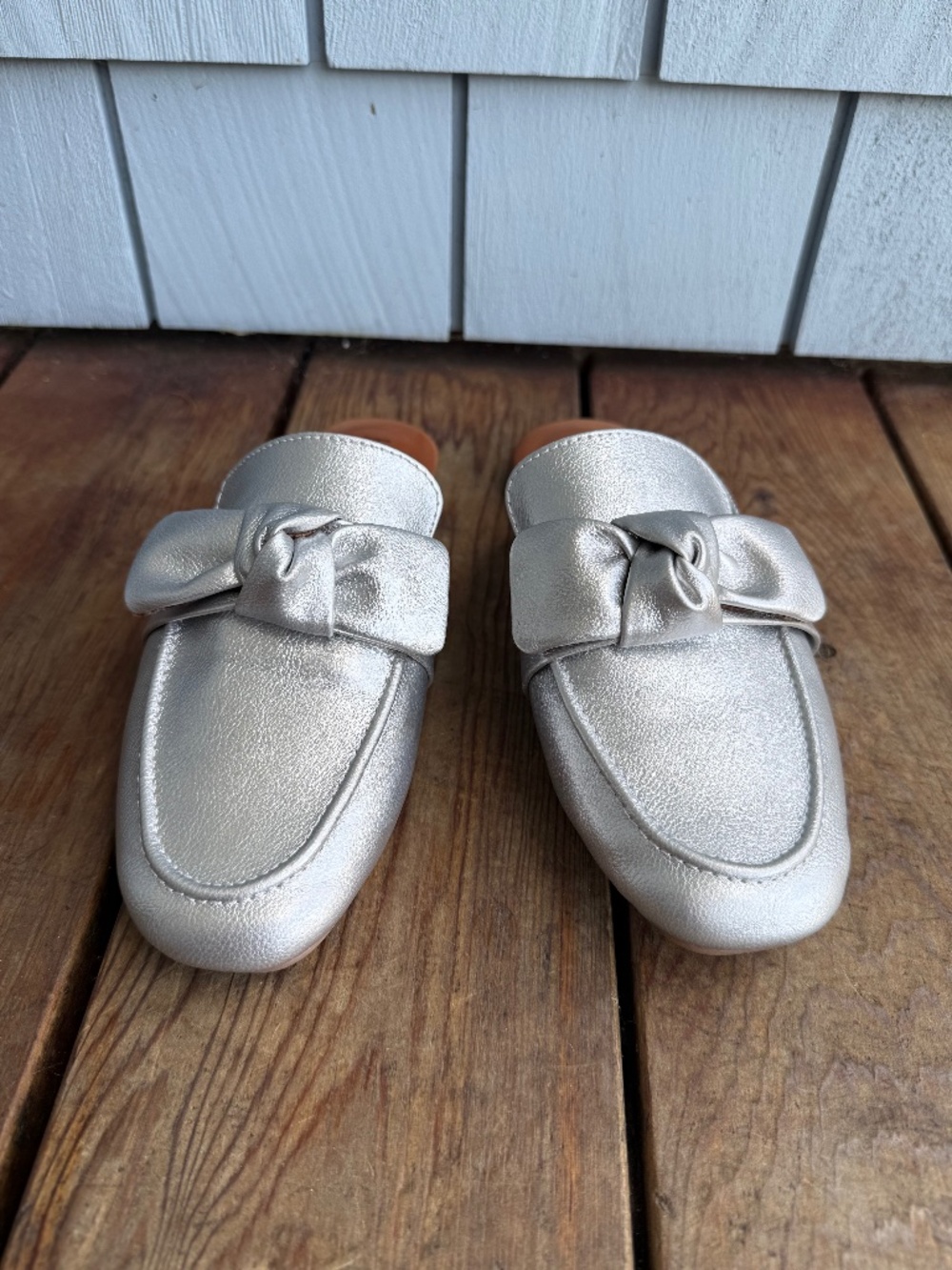 BOC by Bjorn Patti Silver Mules size 7